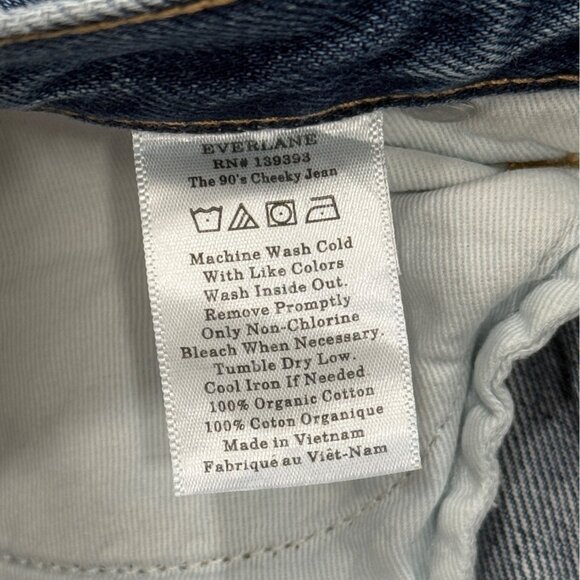 Everlane Womens Size 30 Jeans 90s Cheeky Jean High-Rise Blue Organic Cotton NEW - Picture 10 of 10